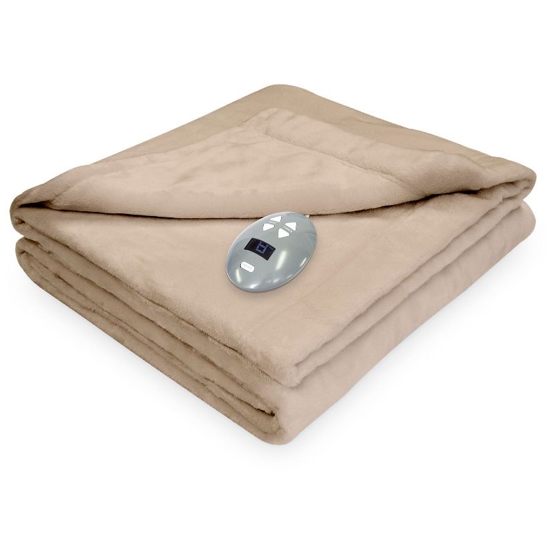 Velvet Plush Electric Blanket (Queen) Linen - Soft Heat&#174