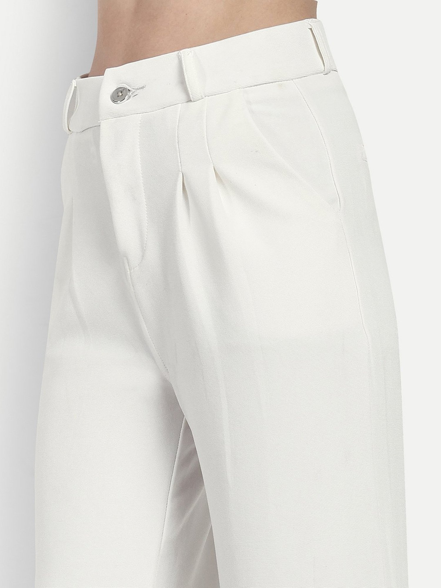 Broadstar White High Rise Trousers