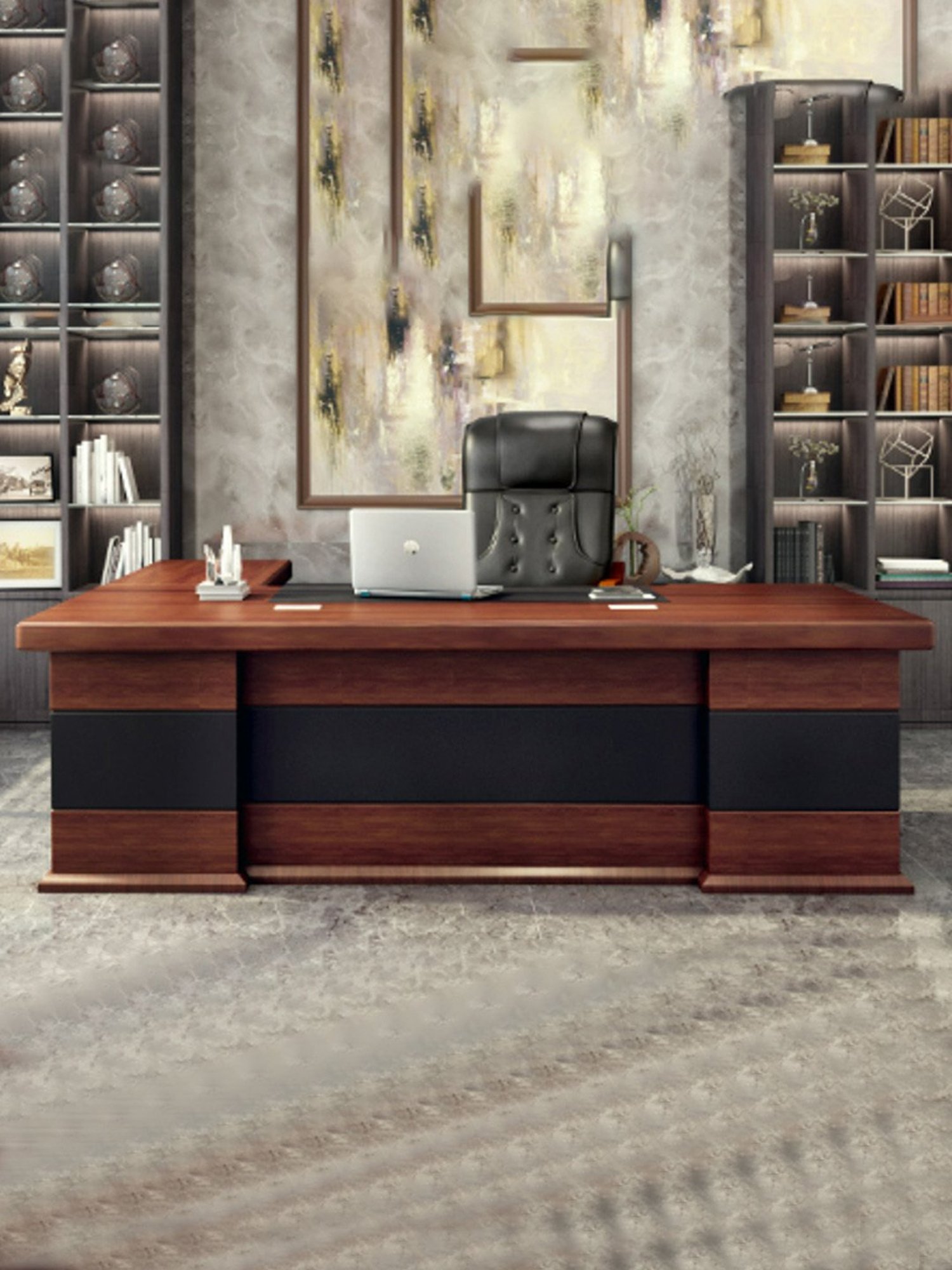 Durian Bliss Black Premium Leatherette Executive Chair