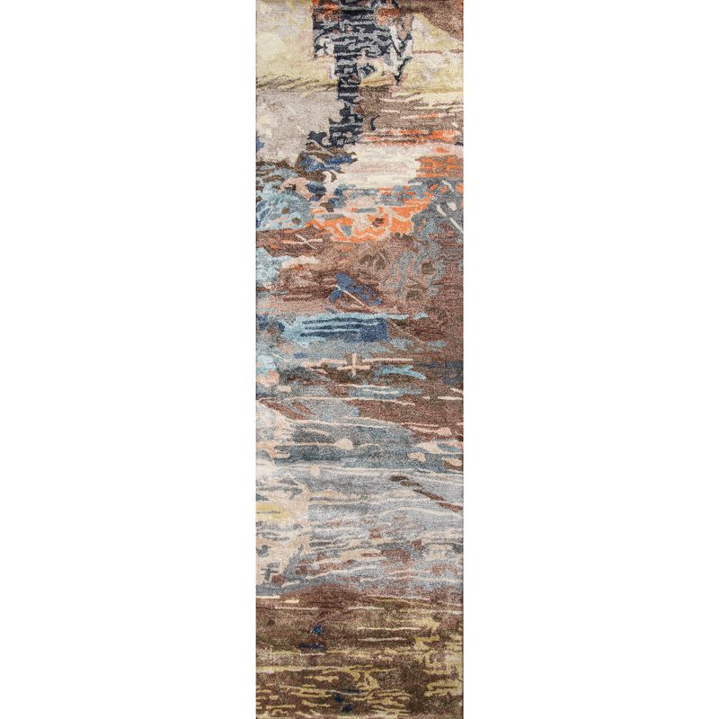 2'2"x8' Runner Swirl Loomed Rug Ivory/Black - Safavieh