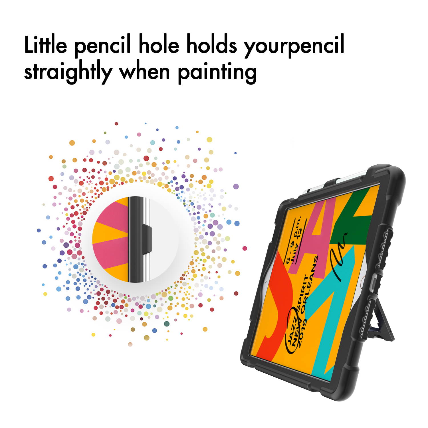 DONWELL For Apple iPad Case 10.2 inch 2020/2019 , iPad 7th/8th Gen, Flexible, Shockproof,Hybrid Soft Silicone Kickstand Case Protective Tablet Case Cover With Pencil Holder