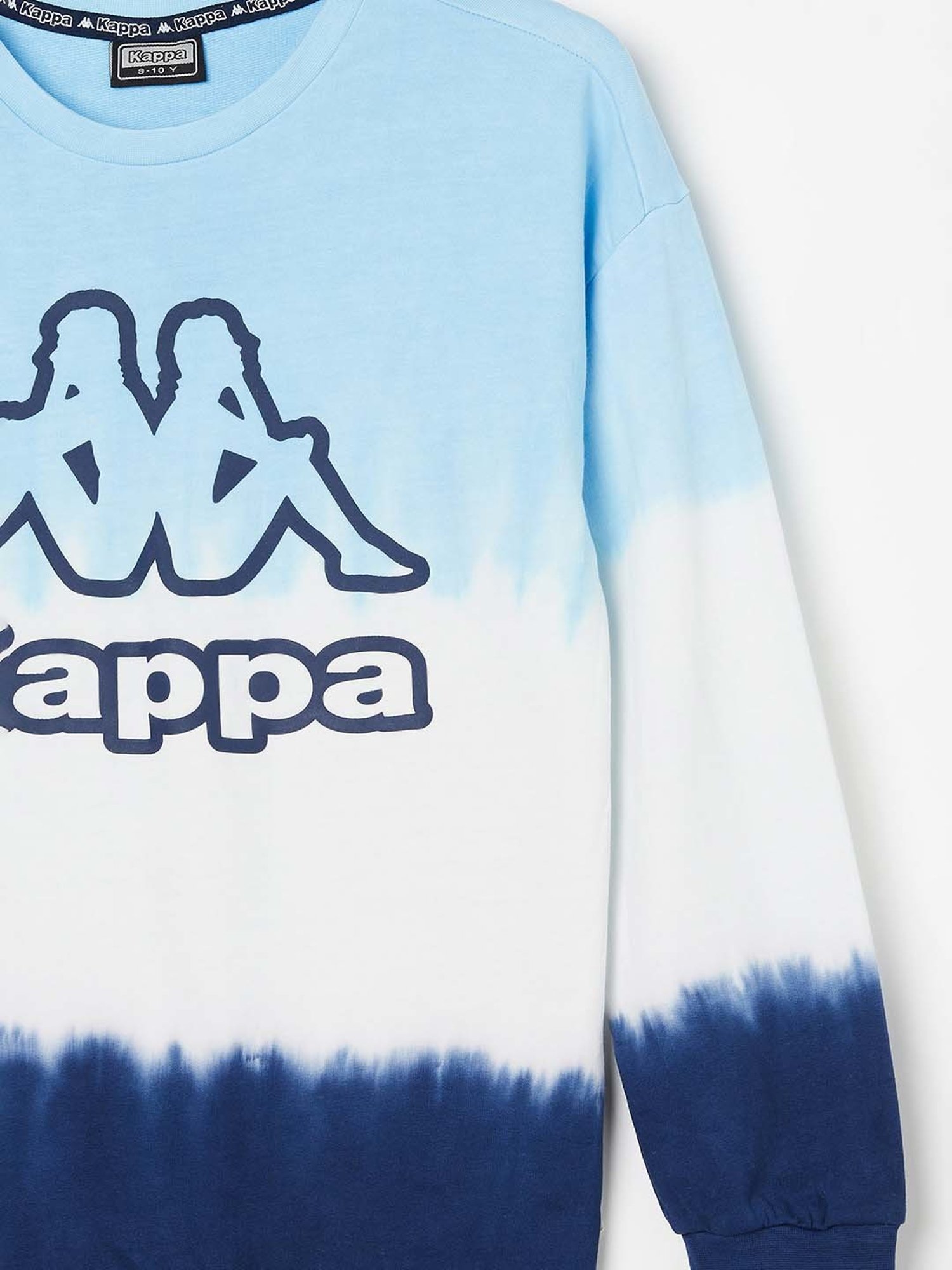 KAPPA Kids Blue & White Cotton Printed Full Sleeves Sweatshirt