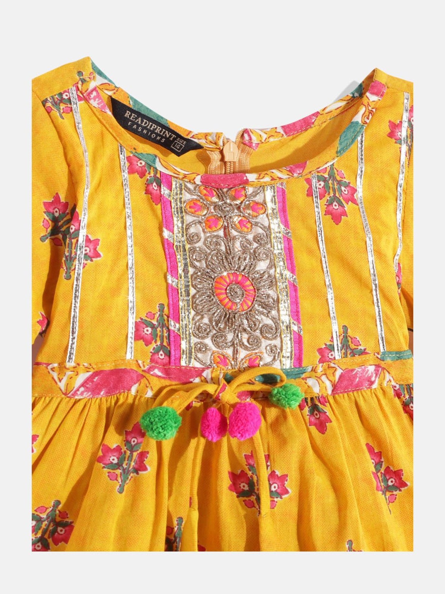 Many Frocks Kids Blue Embellished Top with Plazzos