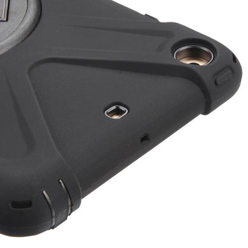 3-IN-1 Hybrid Armor Case with Hand Strap and Rotatable Stand for iPad Mini - Black