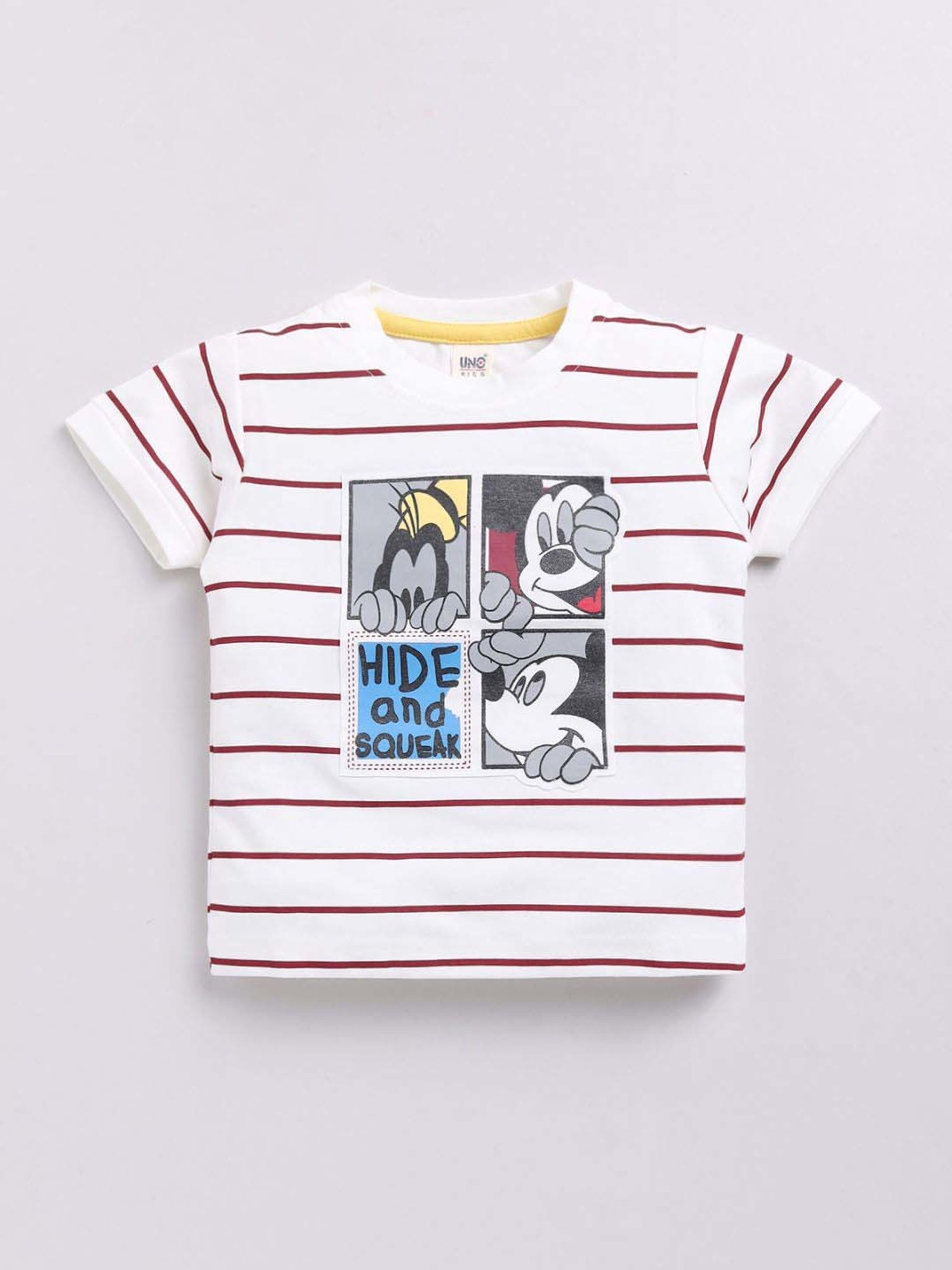 UNO KIDS Boys Brown & White Striped Top & Short sets