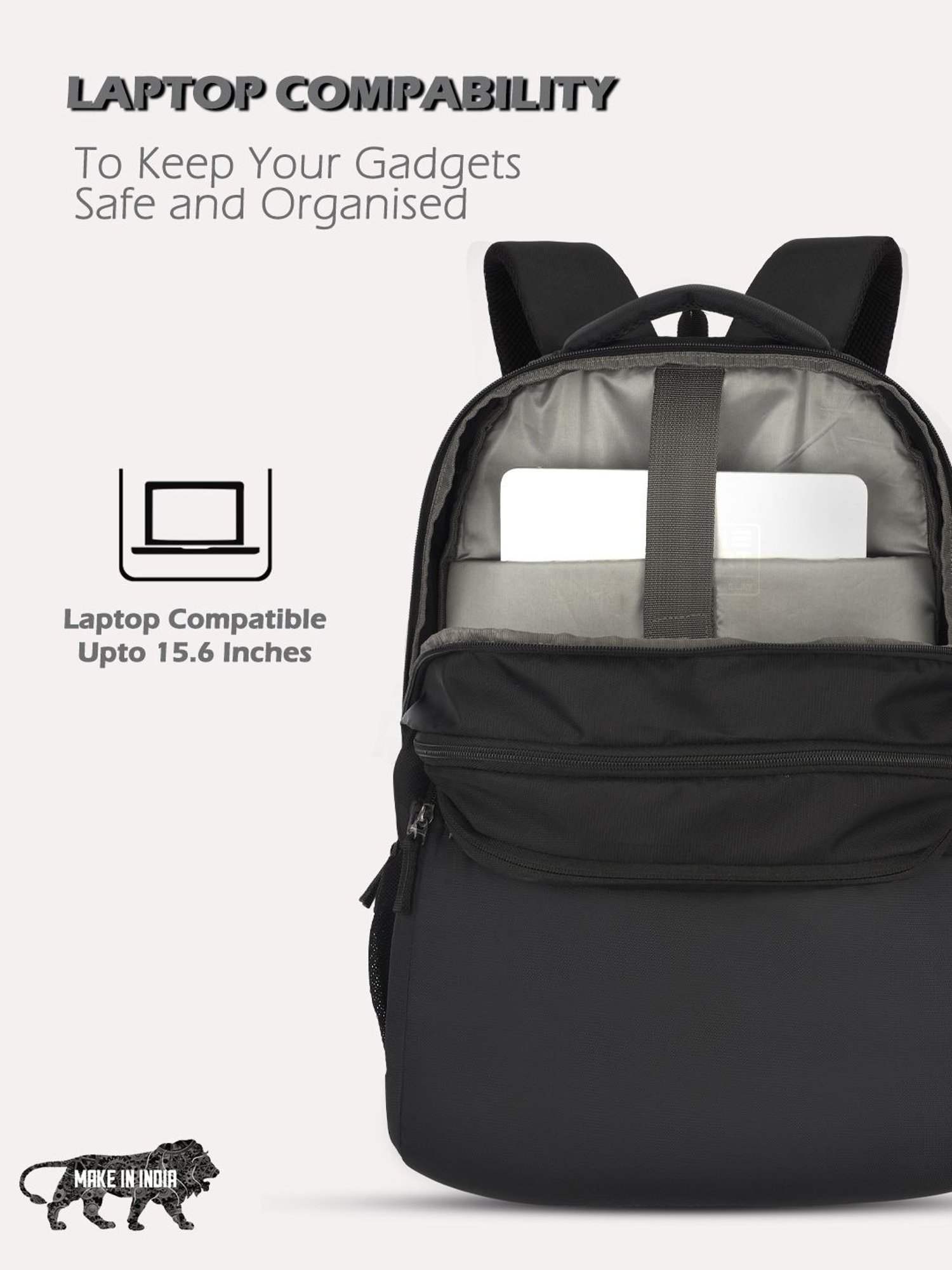 Lavie Sport Urban Black Polyester Solid Laptop Backpack - 31 Ltrs