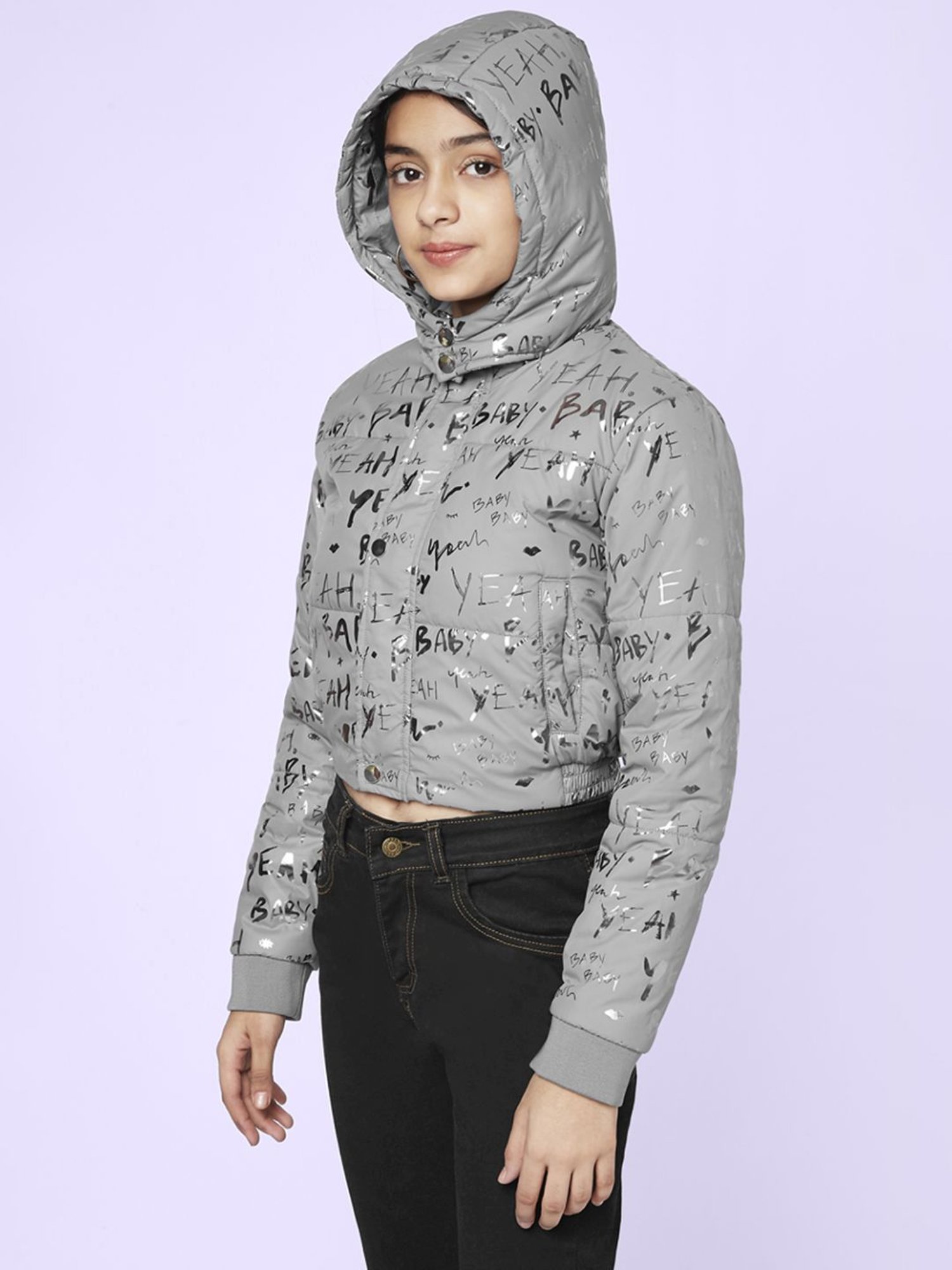 Coolsters by Pantaloons Kids Silver Printed Full Sleeves Jacket