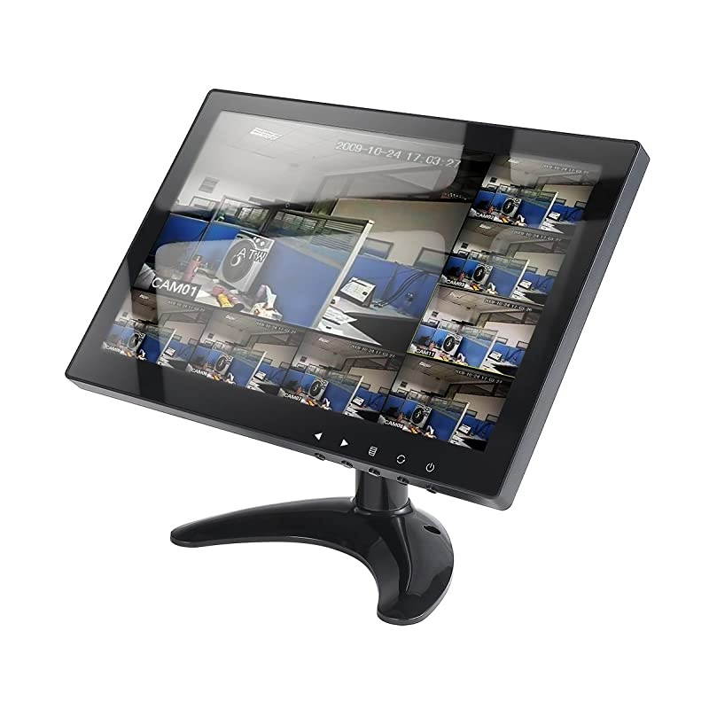 10.1 inch CCTV HDMI Monitors 1280X800 IPS Color Screen Home Security Monitor with AV/VGA/BNC/HDMI Input Built-in Speaker for Raspberry Pi