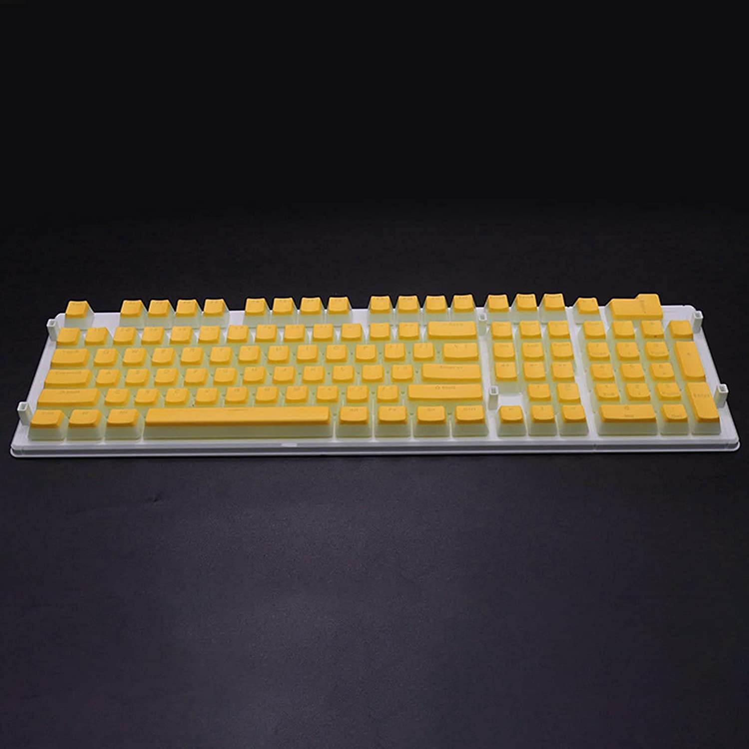 Homyl 108 Keys Keycaps Double Shot PBT Pudding Keycap Set DIY for Cherry MX RGB Mechanical Keyboard - Yellow