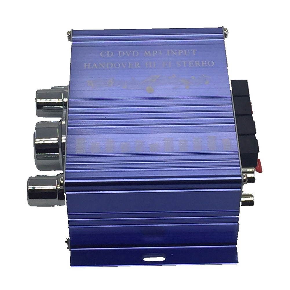 Kinter 12V Hot Selling Mini Hi-Fi Stereo Amplifier Audio MP3 Auto Car 2 Cananal Stereo DVD Speaker Blue