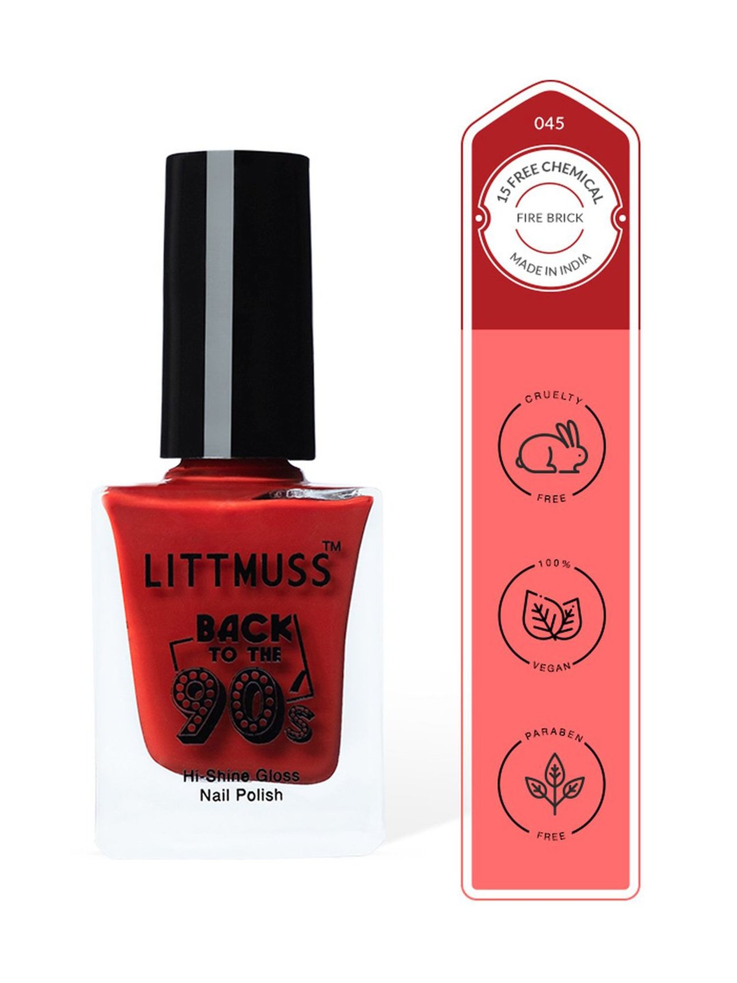 Littmuss Back To The 90's Hi Shine Gloss Nail Polish Fire Brick 045 - 9.5 ml
