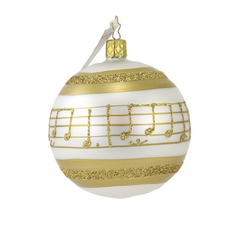Inge Glas 3.5" Christmas Melody Ornament Ball Christmas Music  -  Tree Ornaments