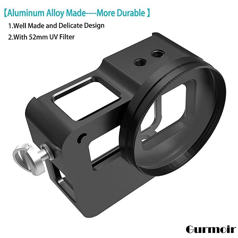 Case Aluminum Alloy Frame Housing for Gopro Hero 7 BlackHero2018 Action Camera Protective Metal Side Open Shell with 52mm UV Filter and Back Door