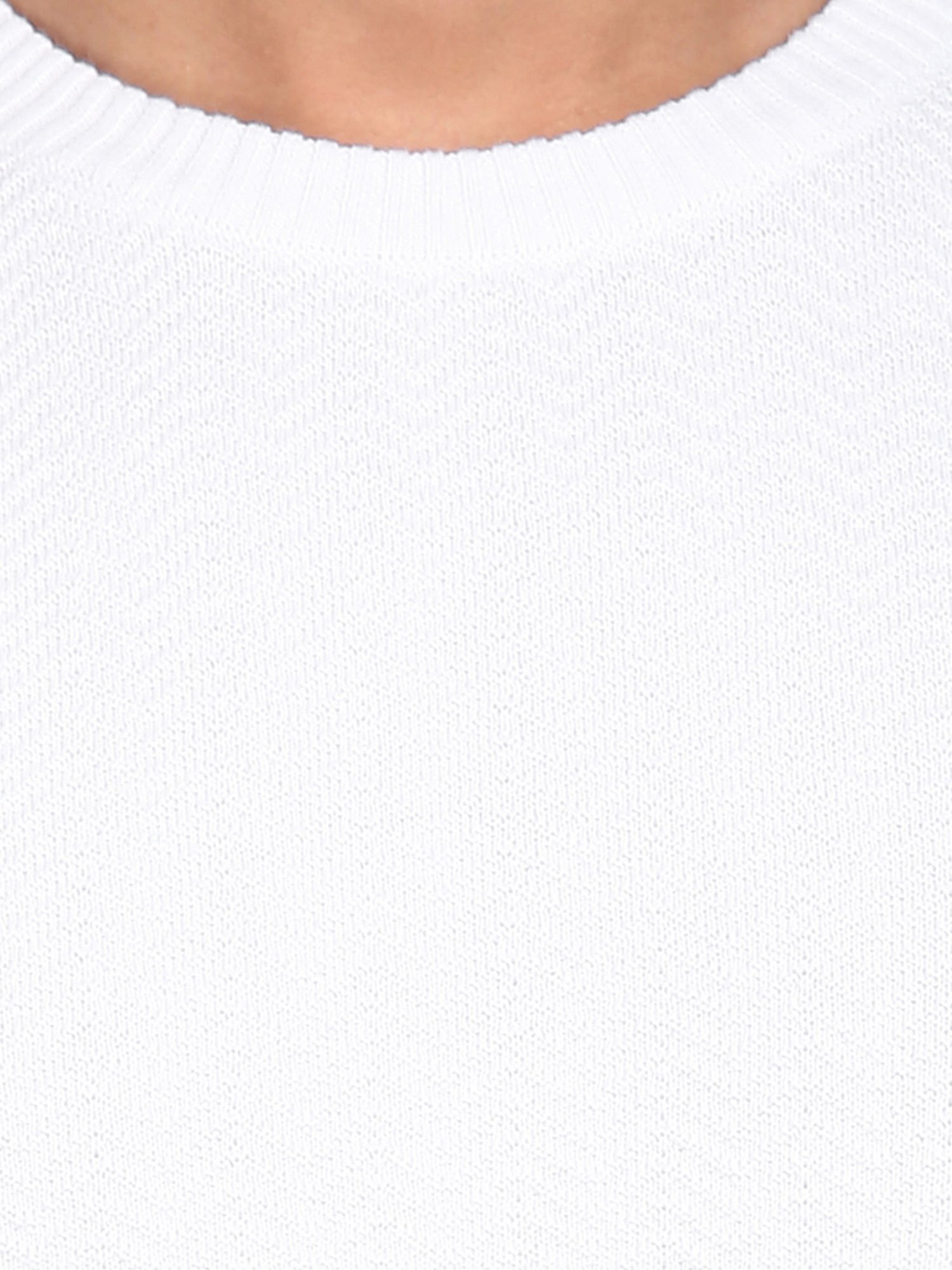 Aeropostale White Cotton Regular Fit Sweater