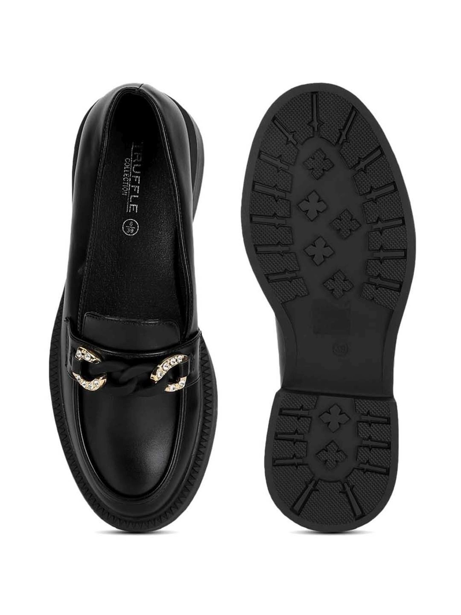 Truffle Collection Women's Black Casual Loafers