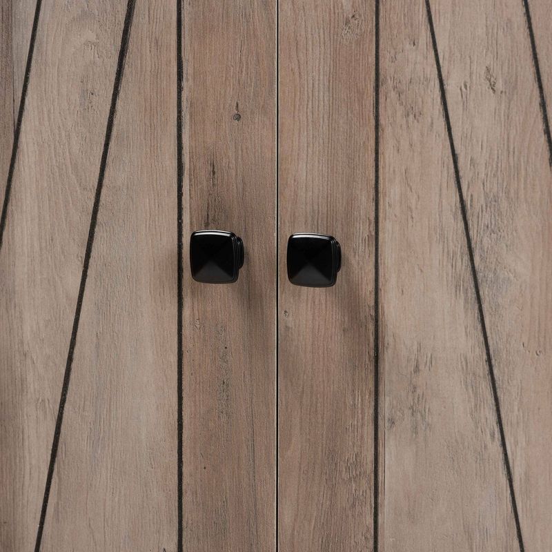 75.4" Derek Wood 2 Door Bookcase Oak - Baxton Studio