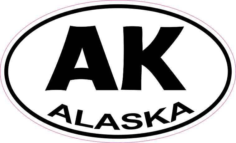 StickerTalk Oval Alaska Vinyl Sticker, 5 inches by 3 inches