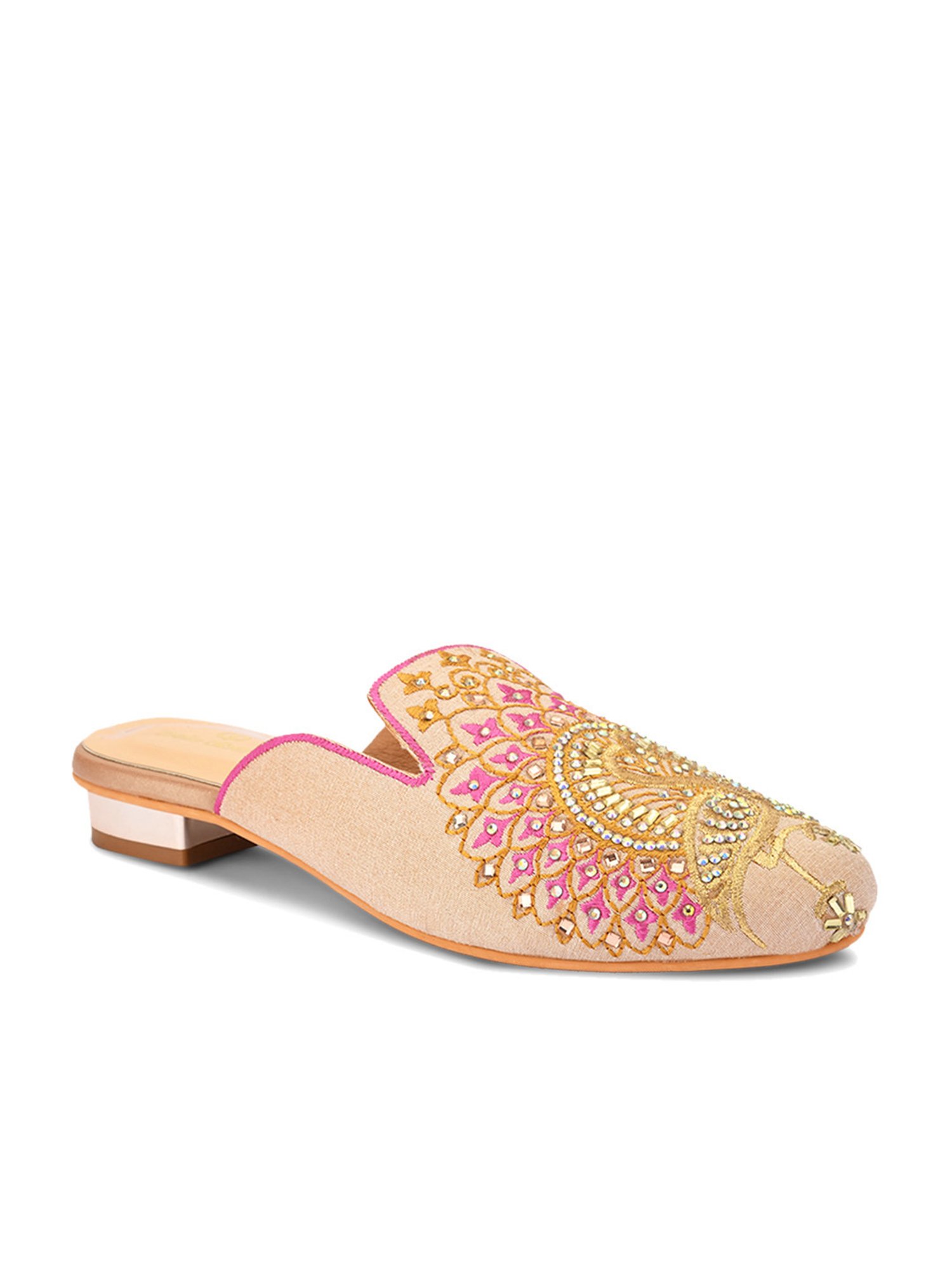 Pelle Albero Women's Rose Gold Mule Shoes