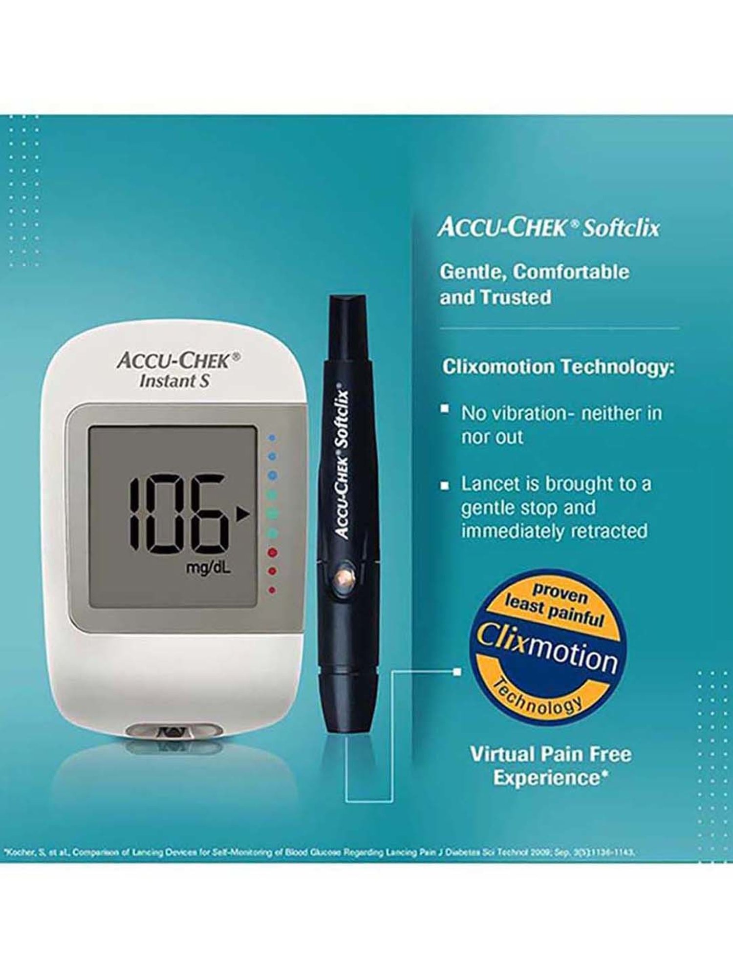 Accu Chek Instant S Blood Glucometer with 10 Test Strip (White)