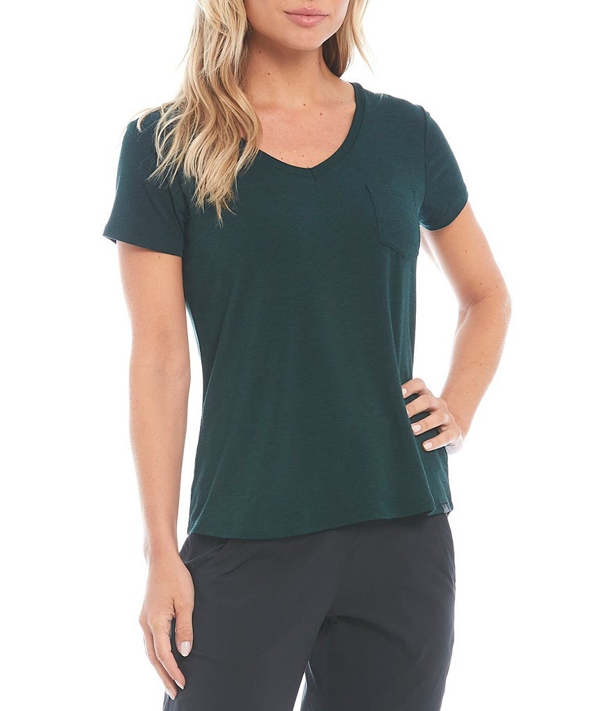 prAna Foundation Lightweight Stretch Jersey Short Sleeve V-Neck Pocket Tee