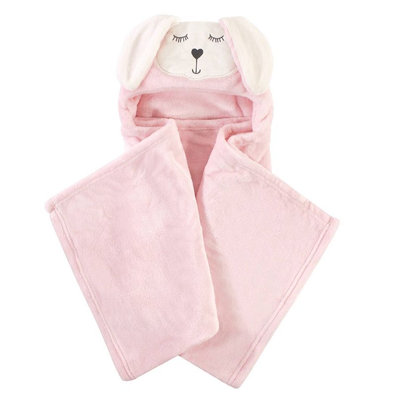 Hudson Baby Unisex Baby and Toddler Hooded Animal Face Plush Blanket - Modern Bunny One Size