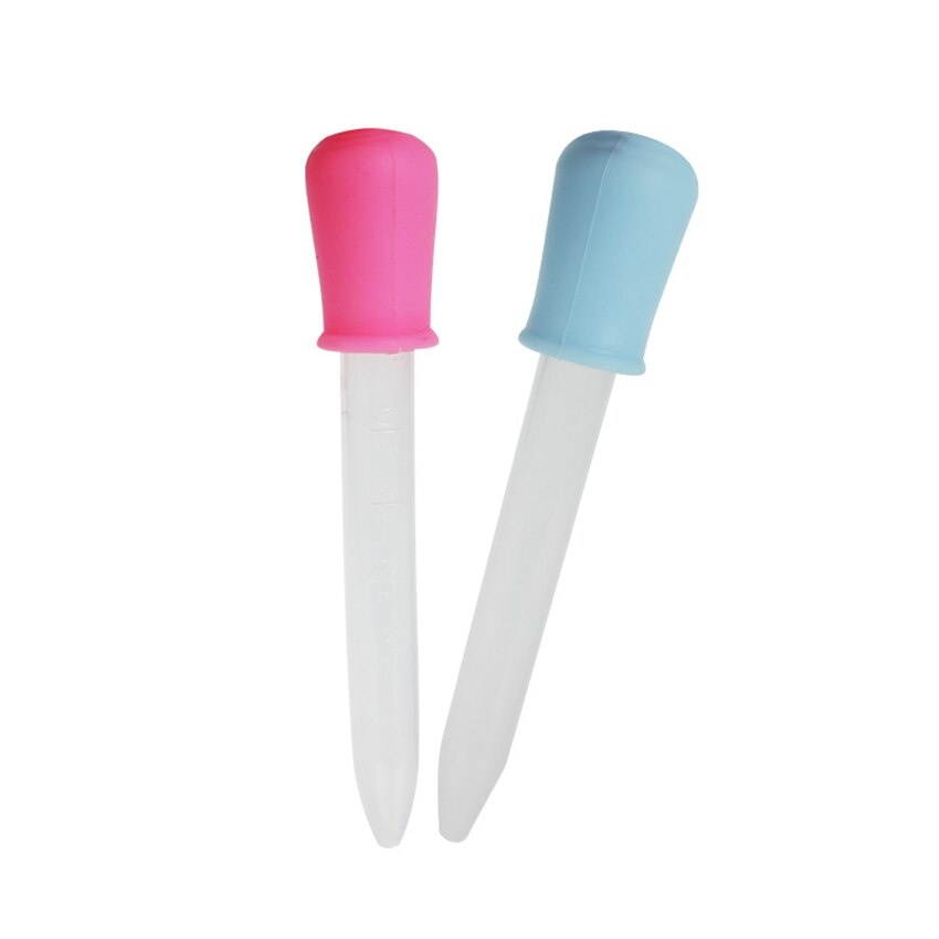 5ML Liquid Dropper, Silicone and Clear Plastic Transfer Droppers for Candy Molds Baby Feeder Oil Kitchen, Detachable Cleaning