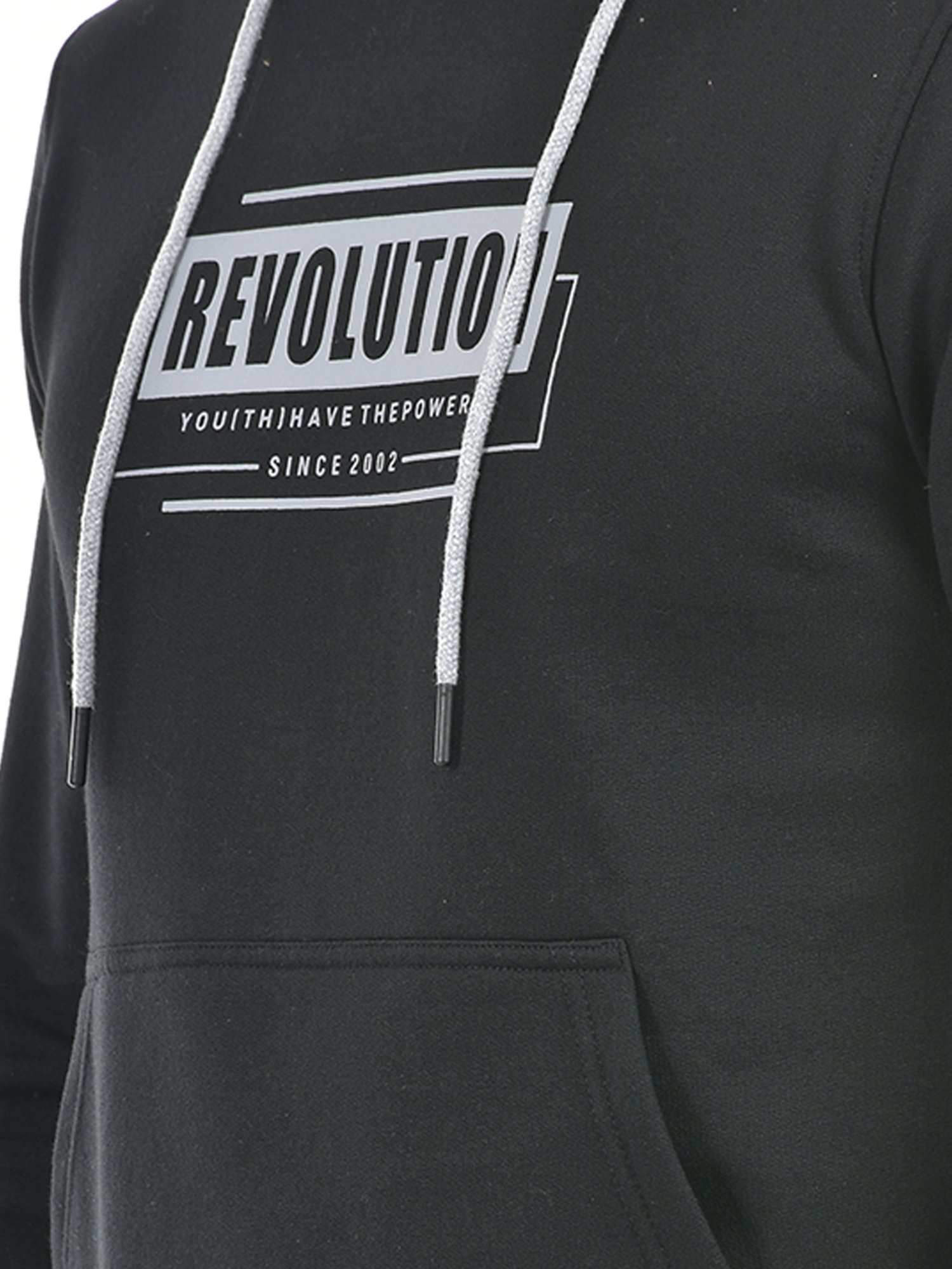 Integriti Black Regular Fit Printed Hooded Sweatshirt