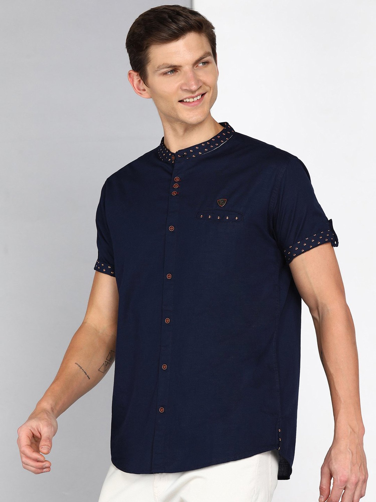 Kuons Avenue Navy Slim Fit Shirt