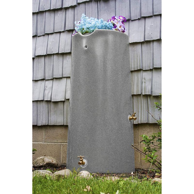 Good Ideas Impressions Reflections 50 Gallon Rain Saver Barrel, Light Granite
