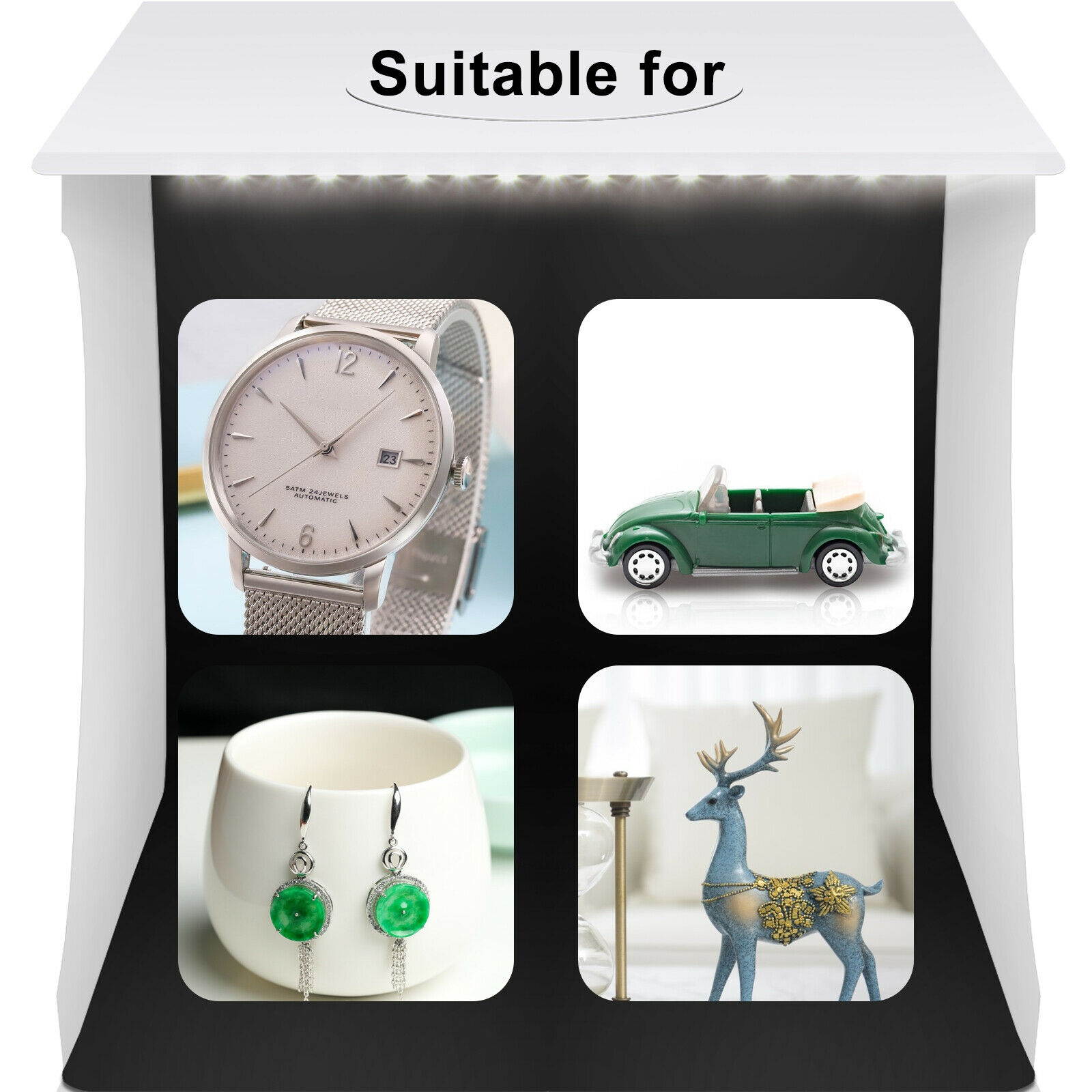 Portable Light Room Photo Photography Lighting Tent Kit Cube Box 6Pcs Backdrops