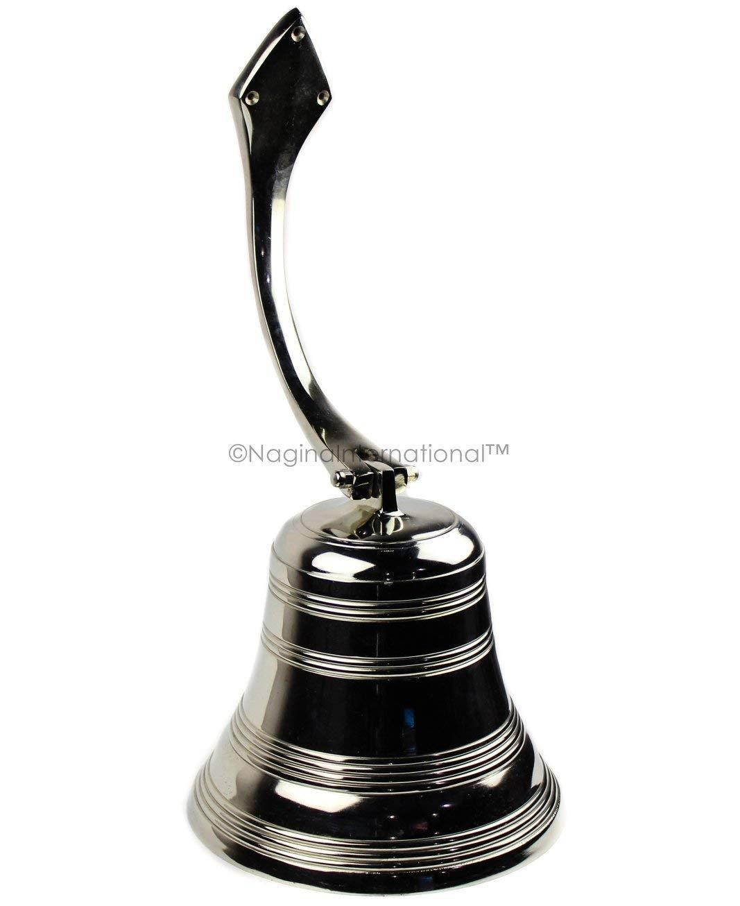 Nagina International Premium Nautical Aluminum Bell with Nickel Plating | Pirate's Ship Bell | Wall Decor (9 Inches)