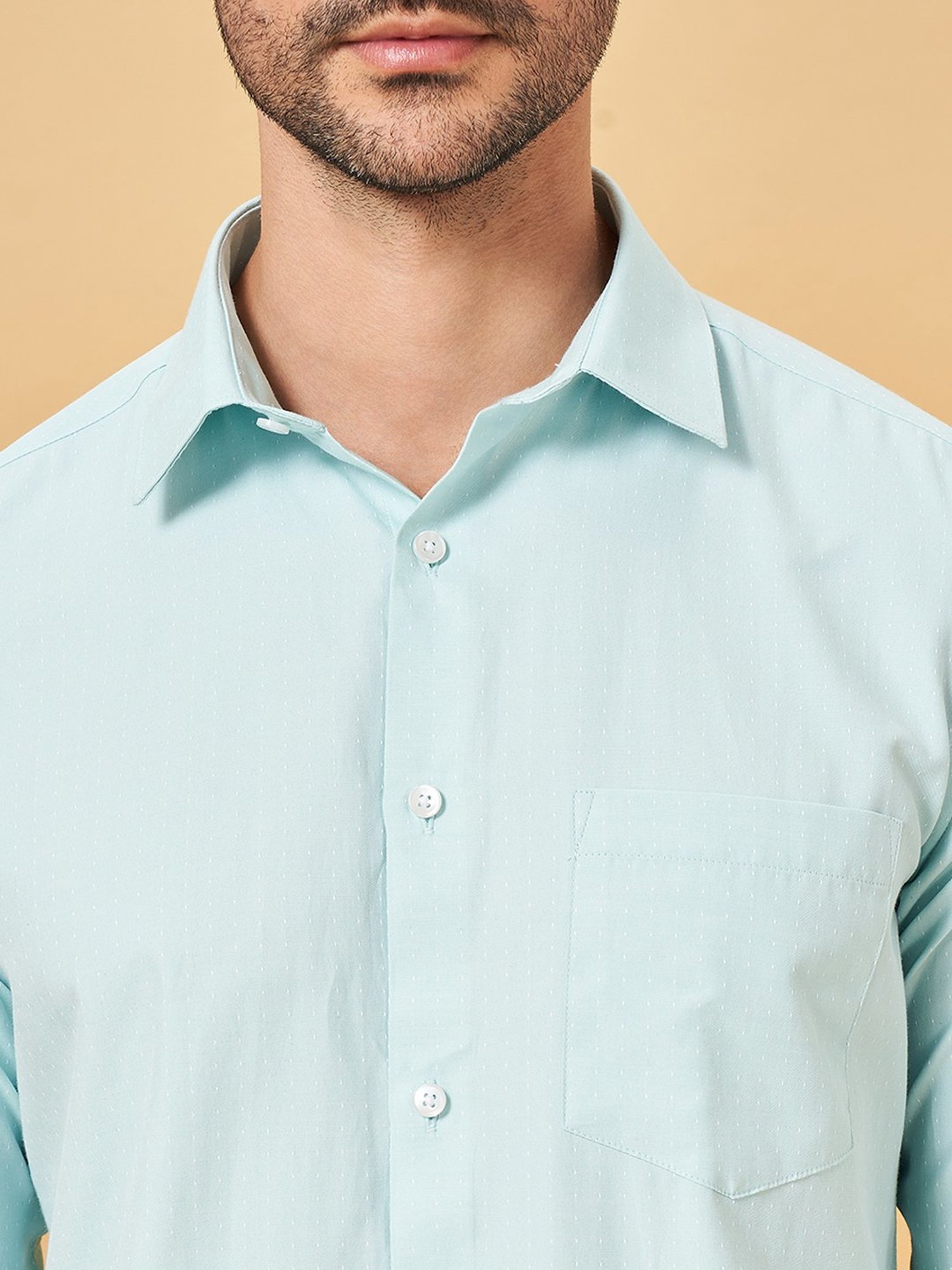 Byford By Pantaloons Apple Green Slim Fit Shirt