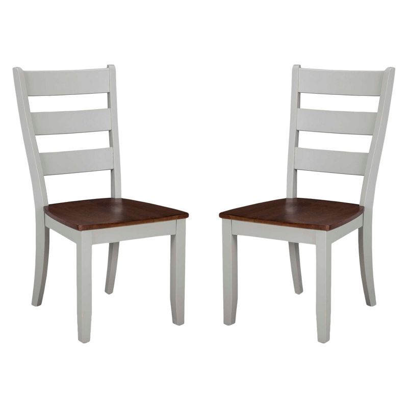 Set of 2 Small Space Living Ladderback Side Chair Light Gray - Intercon