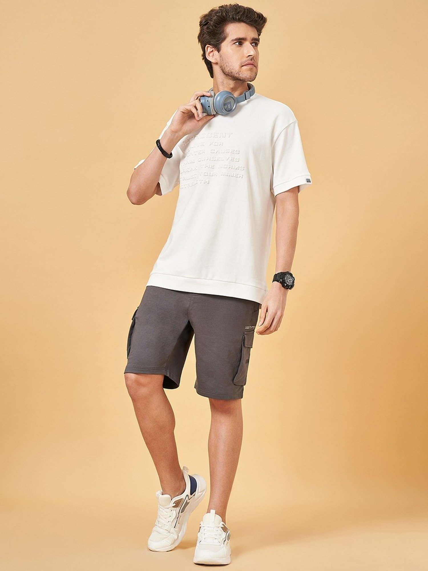 Street 808 By Pantaloons Snow White Boxy Fit T-Shirt