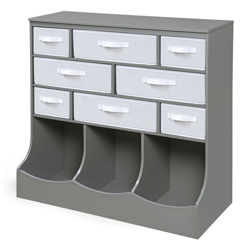 Badger Basket Storage Station with Eight Baskets and 3 Bins Gray