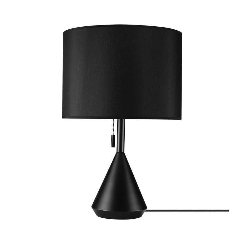 23" Kara Table Lamp Base with Fabric Shade (Includes LED Light Bulb) Black - Globe Electric