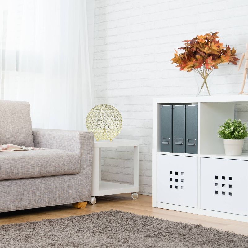 10" Elipse Crystal Ball Sequin Table Lamp Gold - Elegant Designs