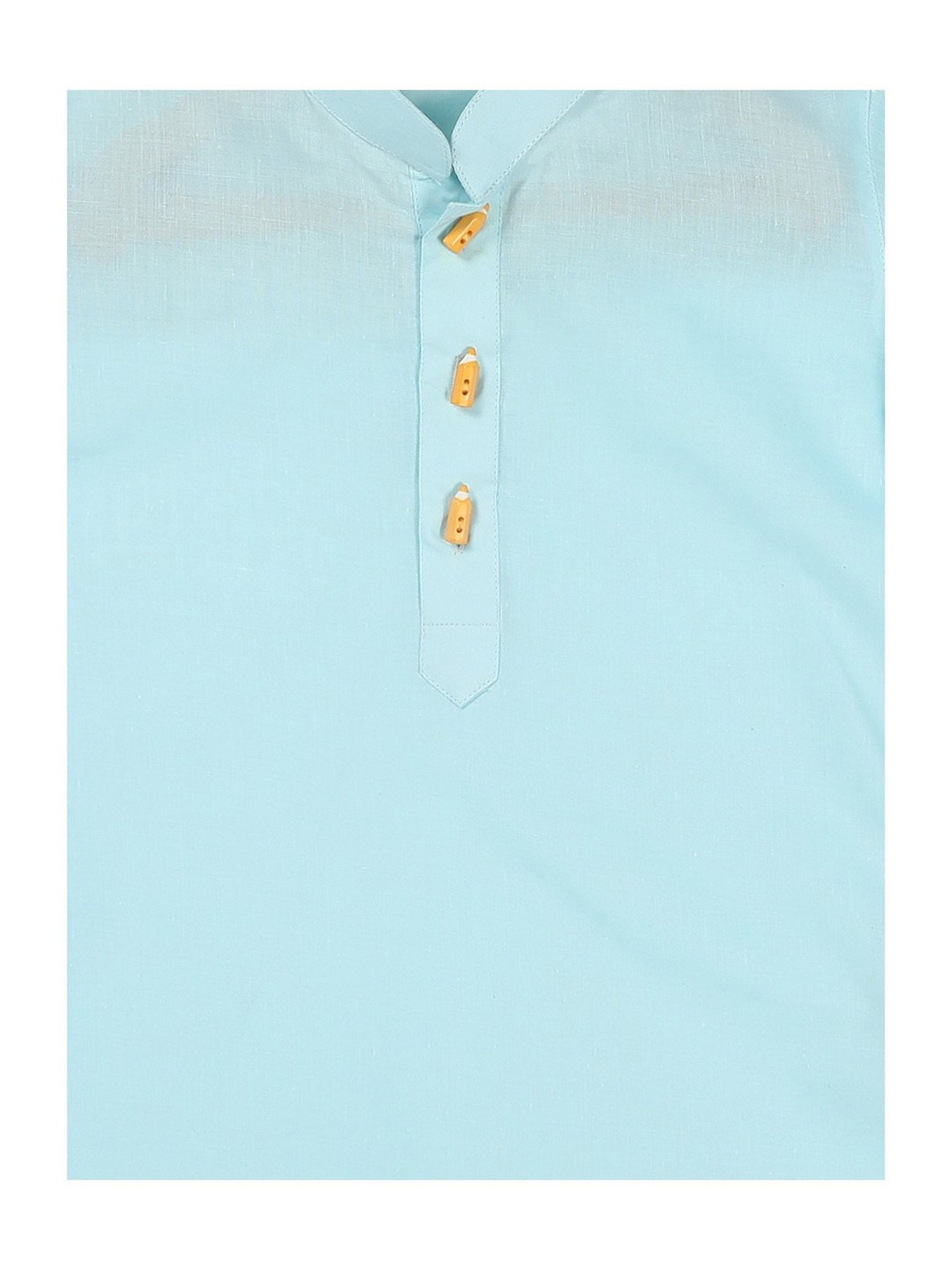 VASTRAMAY SISHU Aqua Blue & White Cotton Straight Fit Kurta Set