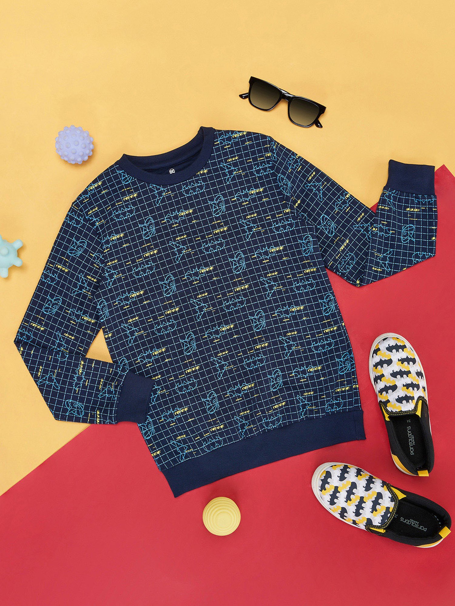 YU by Pantaloons Kids Navy Printed Full Sleeves Sweatshirt