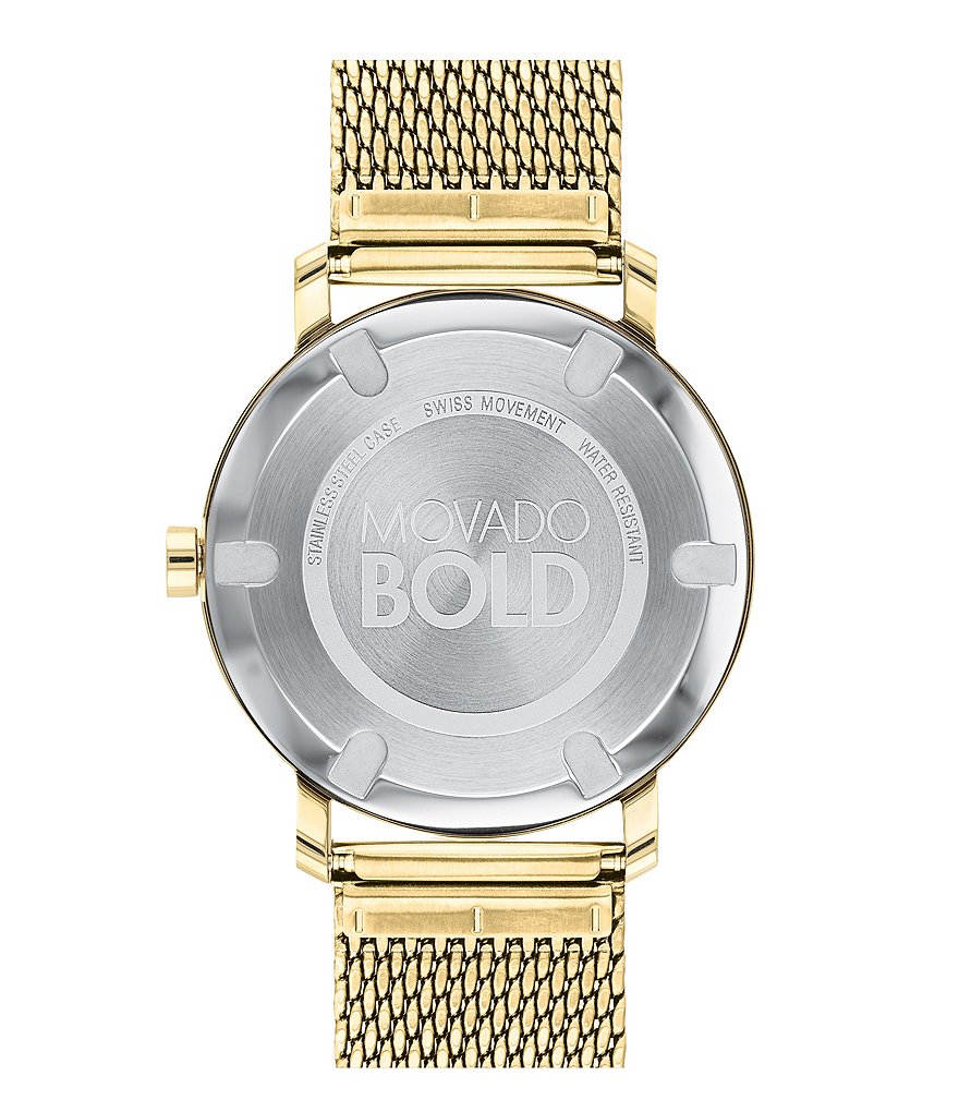 Movado Bold Evolution Gold Mesh Strap Bracelet Watch