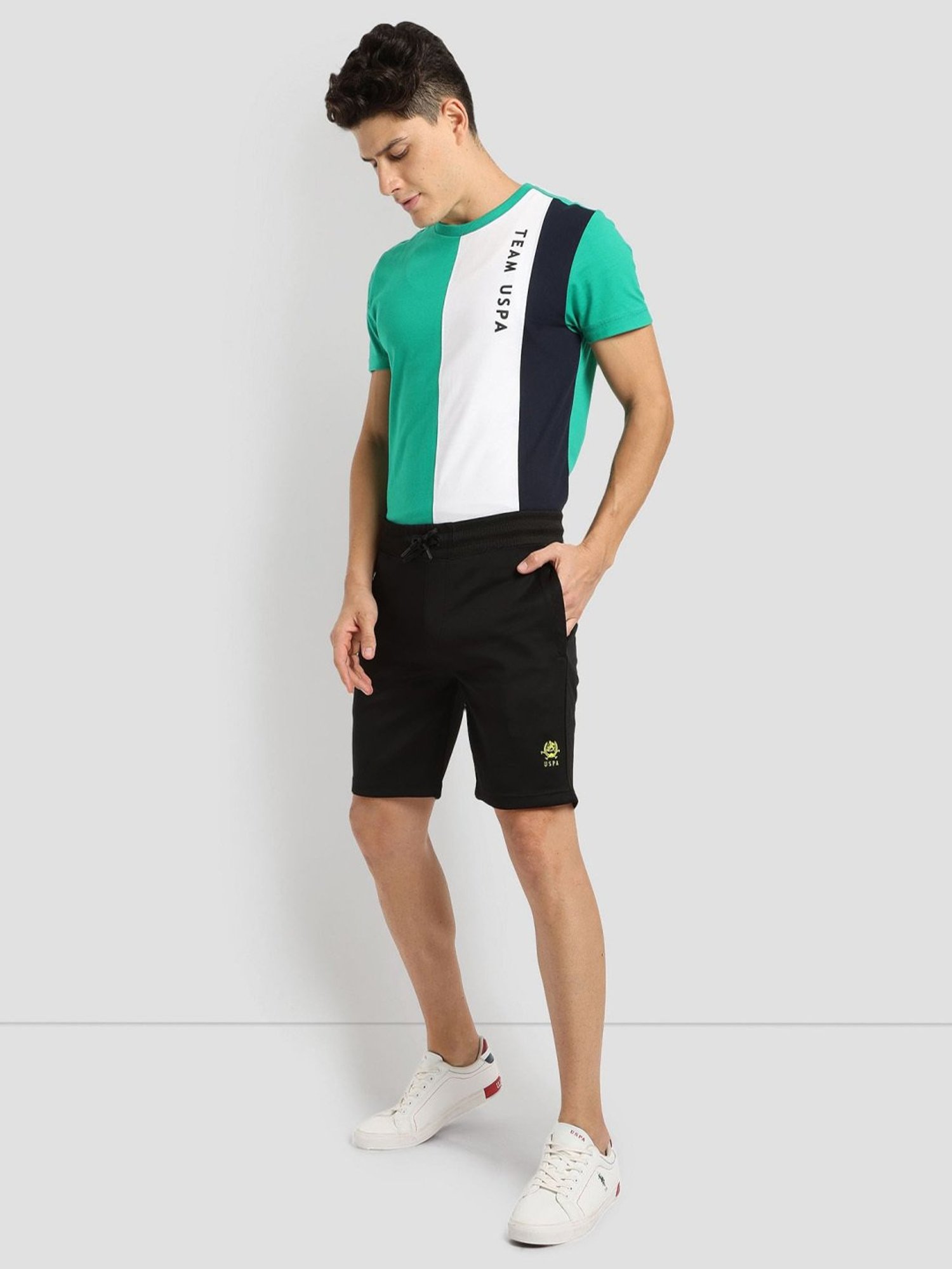 U.S. Polo Assn. Black Slim Fit Sports Shorts