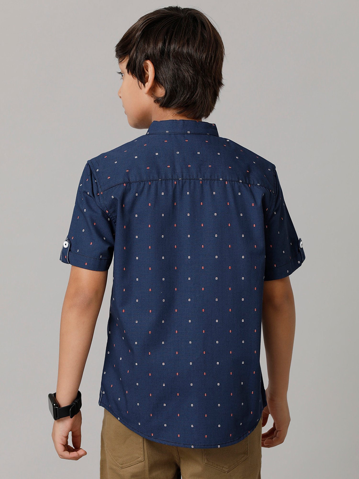Under Fourteen Only Boys Navy Printed Shirt