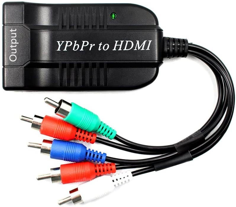 Male YPbPr to Female HDMI Converter, Component to HDMI Adapter Cable, 5RCA RGB YPbPr to HDMI Converter Supports 1080P 60Hz Video Audio for Laptop DVD Xbox One PS4 Nintendo to HDTV Monitor and Projecto