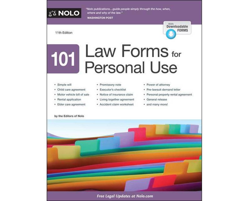 101 Law Forms for Personal Use - 11th Edition by  Nolo Editors (Paperback)