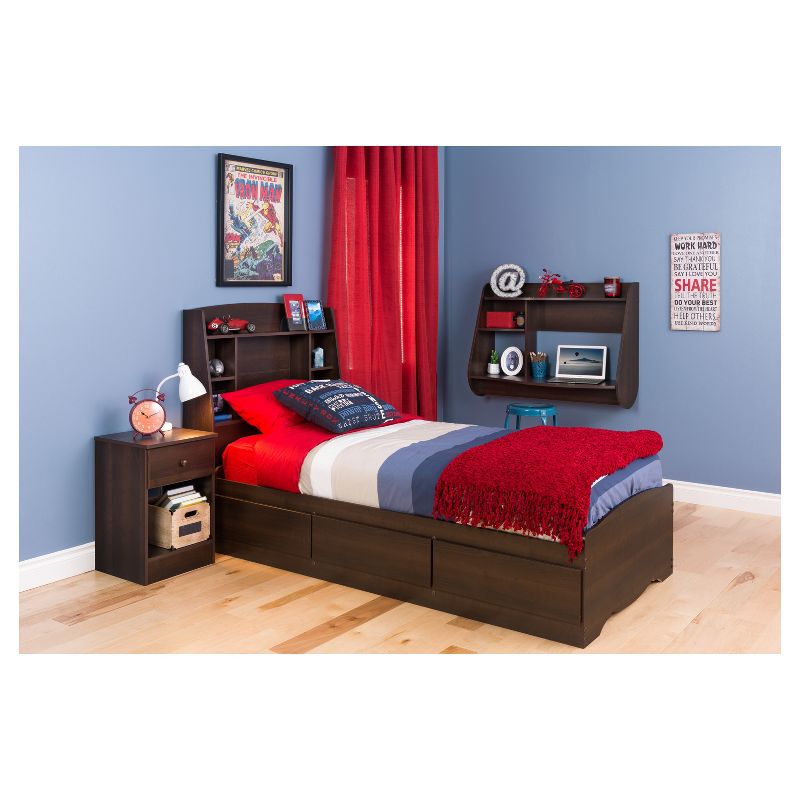 Astrid Bookcase Headboard - Espresso - Twin - Prepac