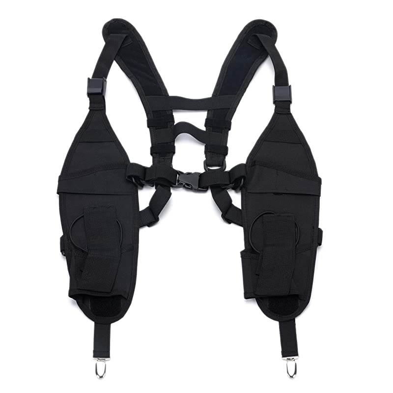 Double Radio Shoulder Harness Holster Chest Holder Vest for Two Way Radio Search Rescue Essentials