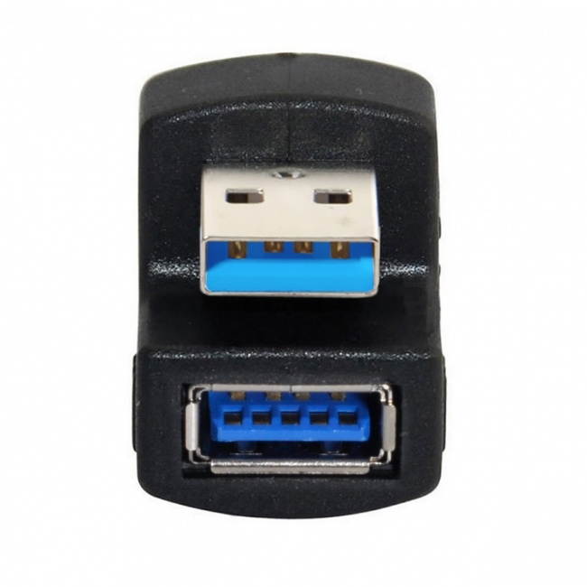 CY 1 Set Up & Down Angled USB 3.0 Adapter A Male to Female Extension 180 Degree 5Gbps