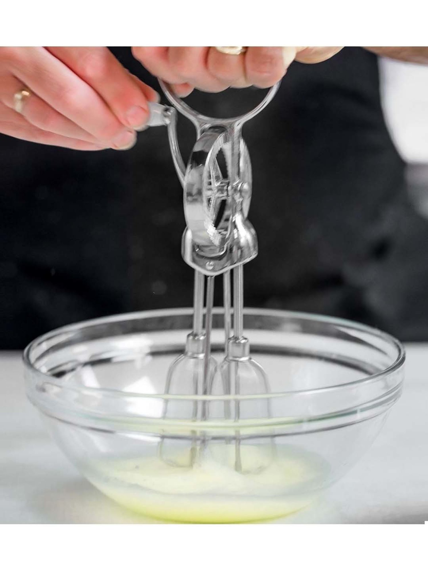 MasterClass Silver Stainless Steel Rotary Whisk