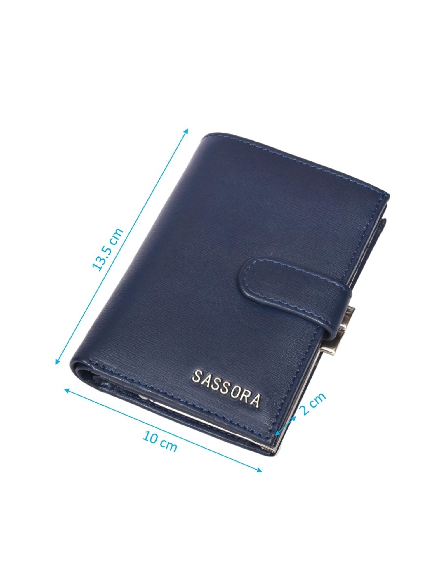 SASSORA IRIS Blue Leather Wallet