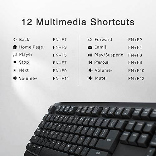 Rapoo X1800PRO Wireless Keyboard and Mouse Combo, Full-Size Keyboard with Number Pad and Mouse Included, 2.4GHz Dropout-Free Connection, Long Battery Life